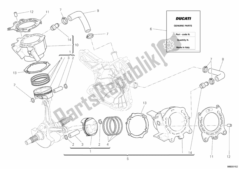 All parts for the Cylinder - Piston of the Ducati Multistrada 1200 ABS 2010